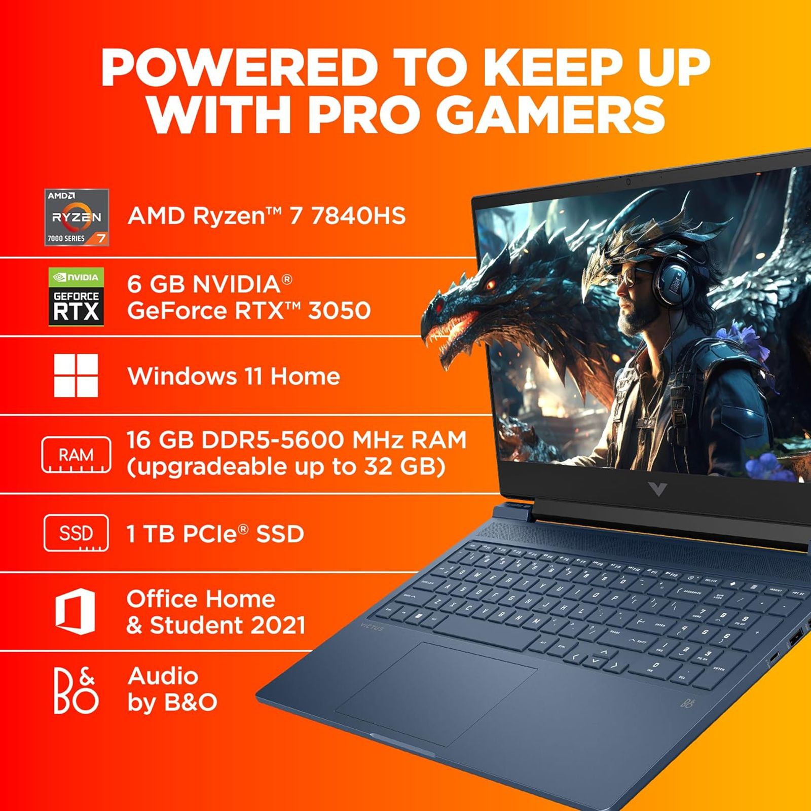 Buy HP Victus 16-s0089AX AMD Ryzen 7 Laptop (16GB, 1TB, Windows 11